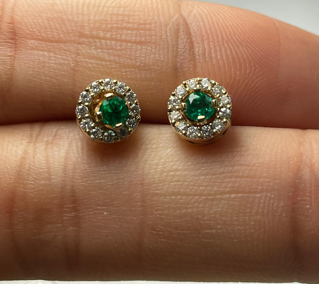 ARETES ORO 18 KTE DISEÑO ARO DIAMANTE CON DIAMANTES Mirano