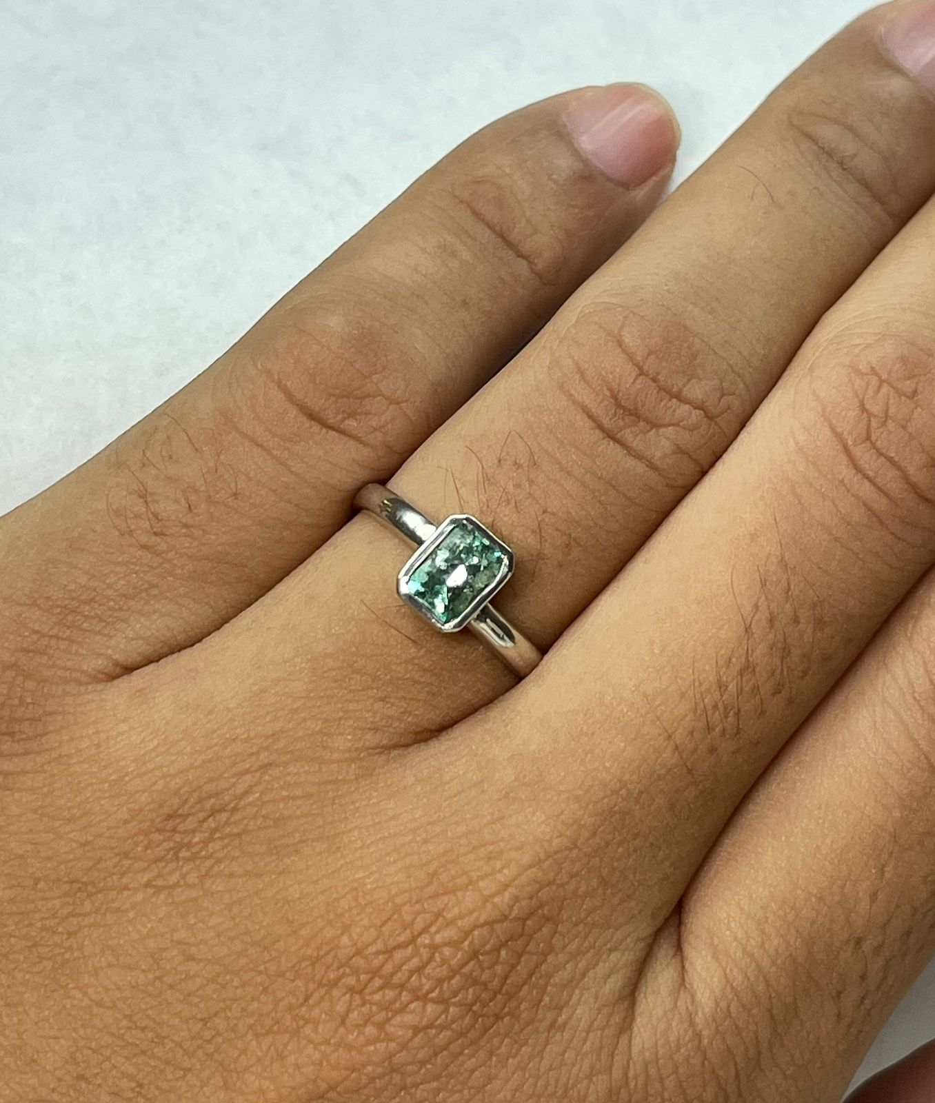 ANILLO PLATA LEY 925 DISEÑO BISEL SOLITARIO Mirano