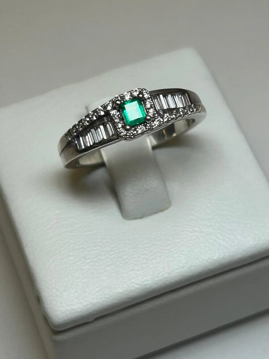 ANIILLO PLATA LEY 925 DISEÑO CUADRADO CON BRILLO AL CARRE Mirano