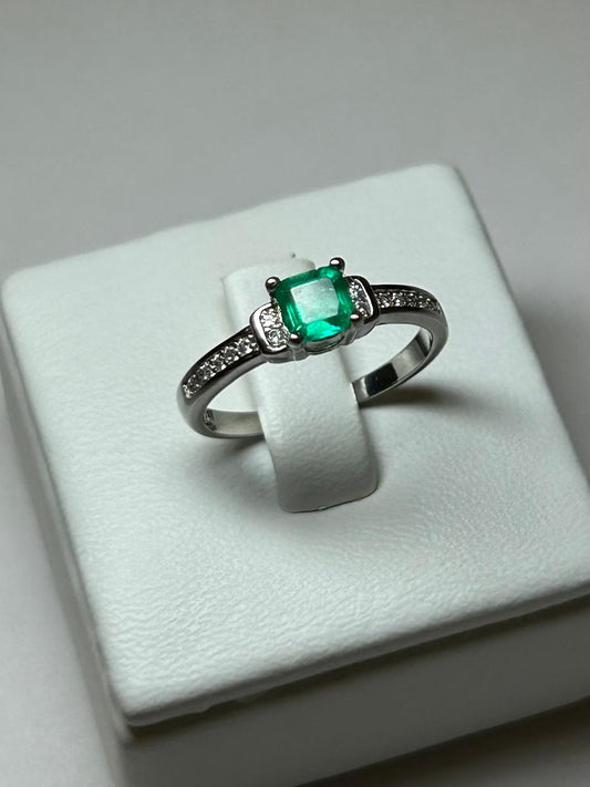 ANILLO PLATA LEY 925 CON BAÑO EN ORO BLANCO DISEÑO CAJA Mirano
