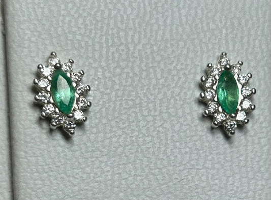 ARETES EN PLATA LEY 925 MARQUIZ COLOR Y BRILLO Mirano