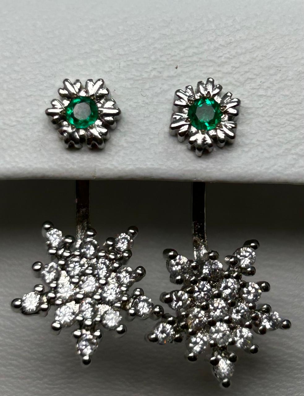 ARETES EN PLATA LEY 925 LARGOS COPO DE NIEVE Mirano