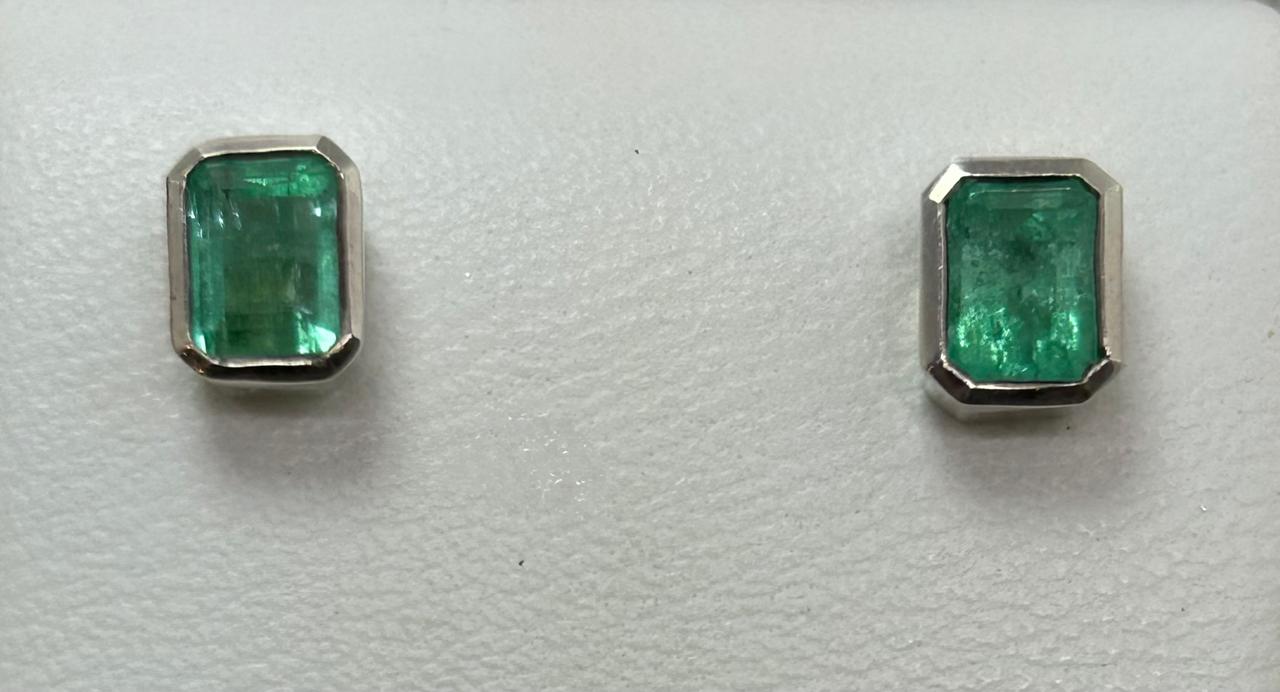 ARETES EN PLATA LEY 925 CUADRADO BISEL Mirano