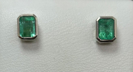 ARETES EN PLATA LEY 925 CUADRADO BISEL Mirano