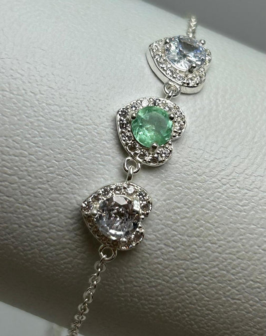 PULSERA PLATA LEY 925 TRES CORAZONES Mirano
