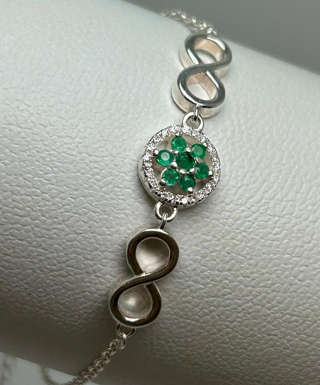 PULSERA PLATA LEY 925 FLOR INFINITO Mirano