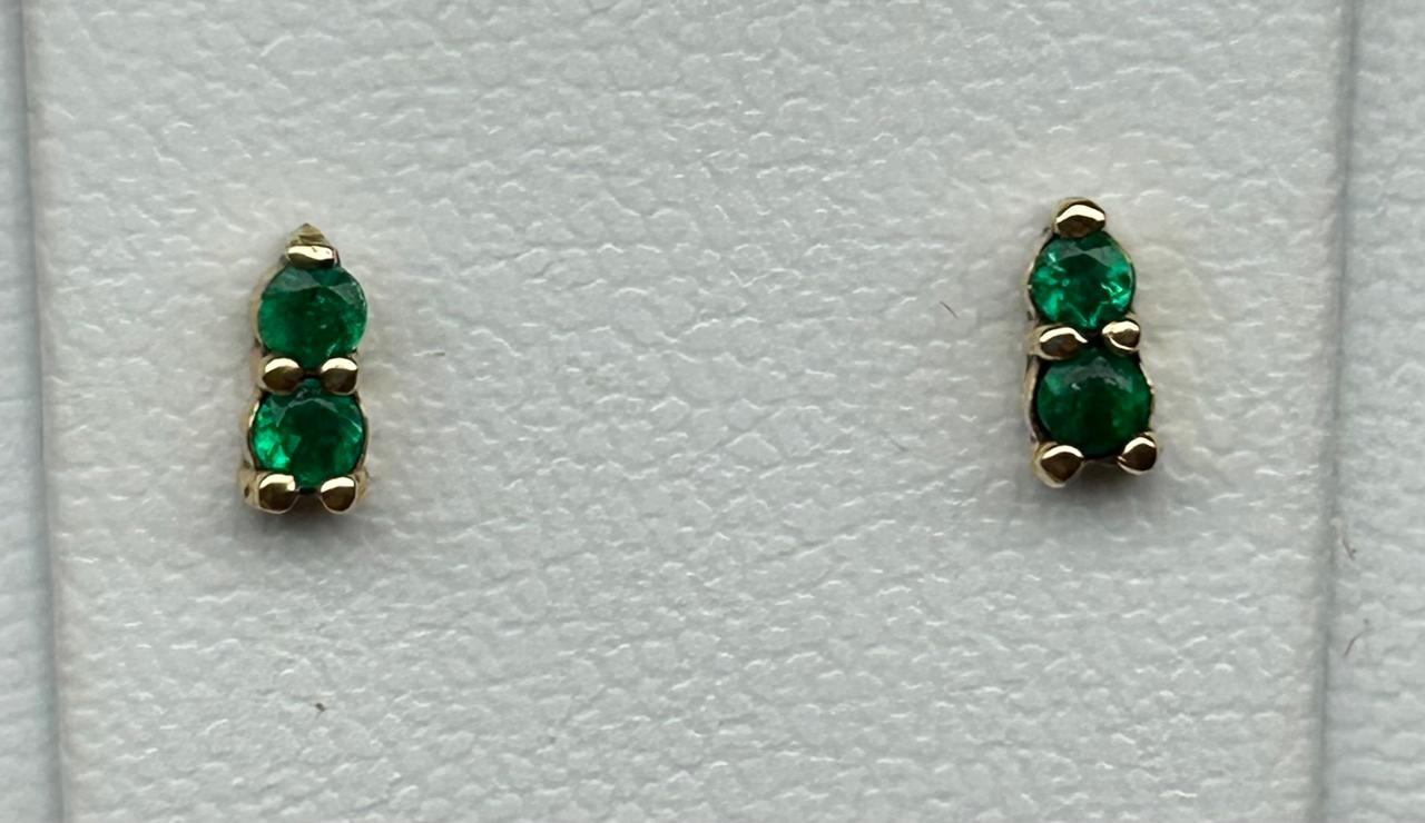 ARETES ORO 18 KTE DOS PIEDRAS Mirano