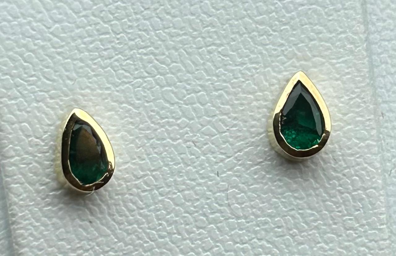 ARETES ORO 18 KTE AL BISEL TRAPICHE EXOTICO Mirano
