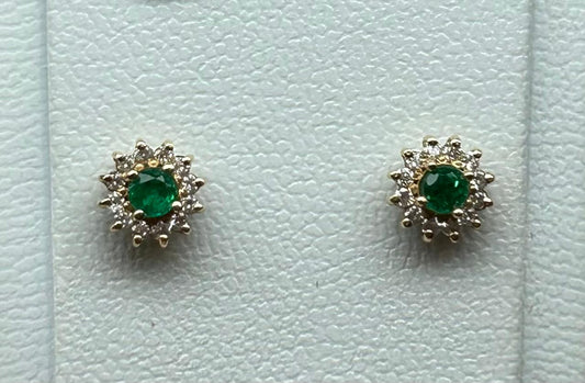 ARETES ORO 18 KTE DISEÑO MARQUESA CON DIAMANTES Mirano