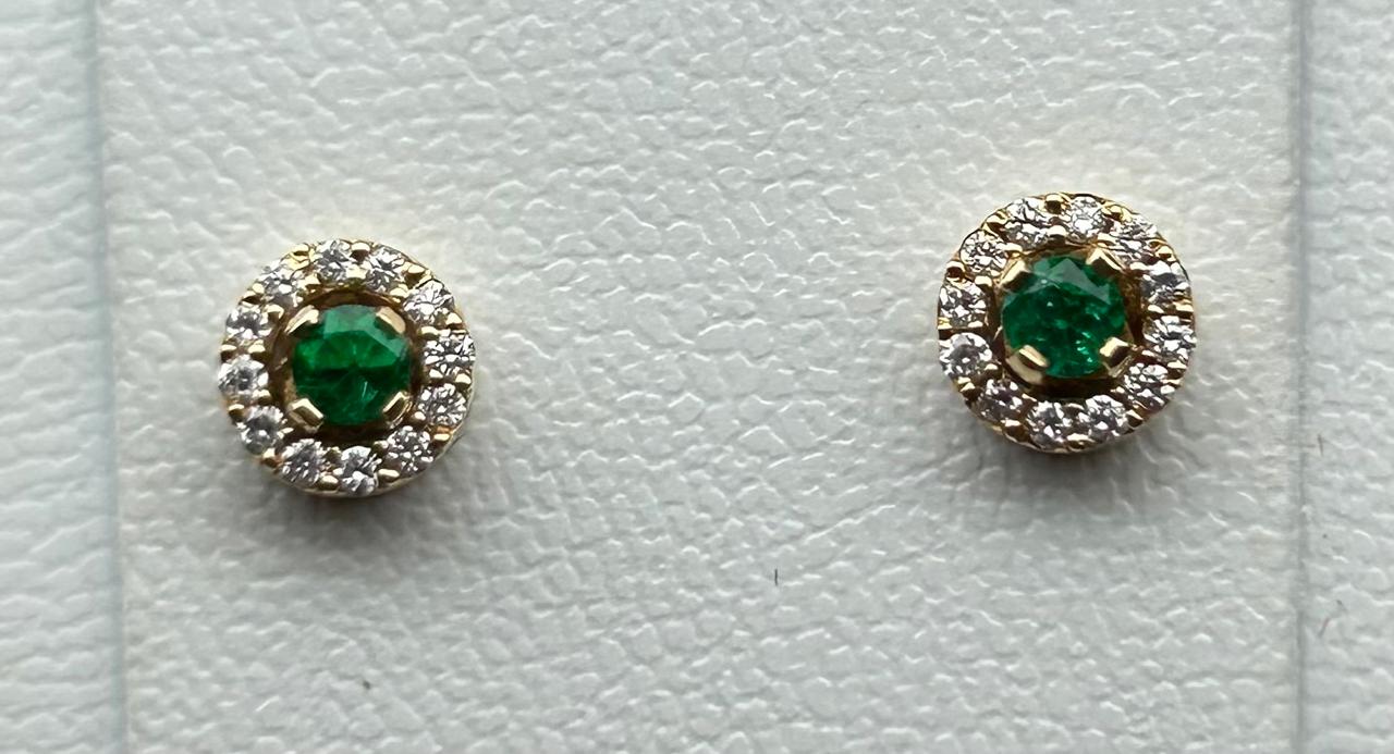 ARETES ORO 18 KTE DISEÑO ARO DIAMANTE CON DIAMANTES Mirano