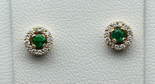 ARETES ORO 18 KTE DISEÑO ARO DIAMANTE CON DIAMANTES Mirano