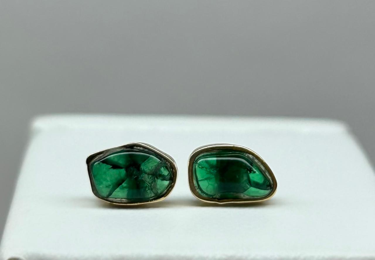 ARETES ORO 18 KTE TRAPICHE BISEL CON DIAMANTES DECORACION Mirano