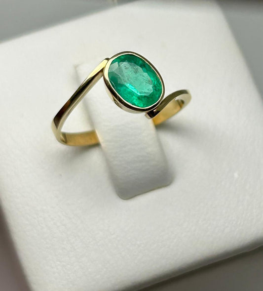 ANILLO ORO 18 KTE OVALO BISEL ENCONTRADO Mirano