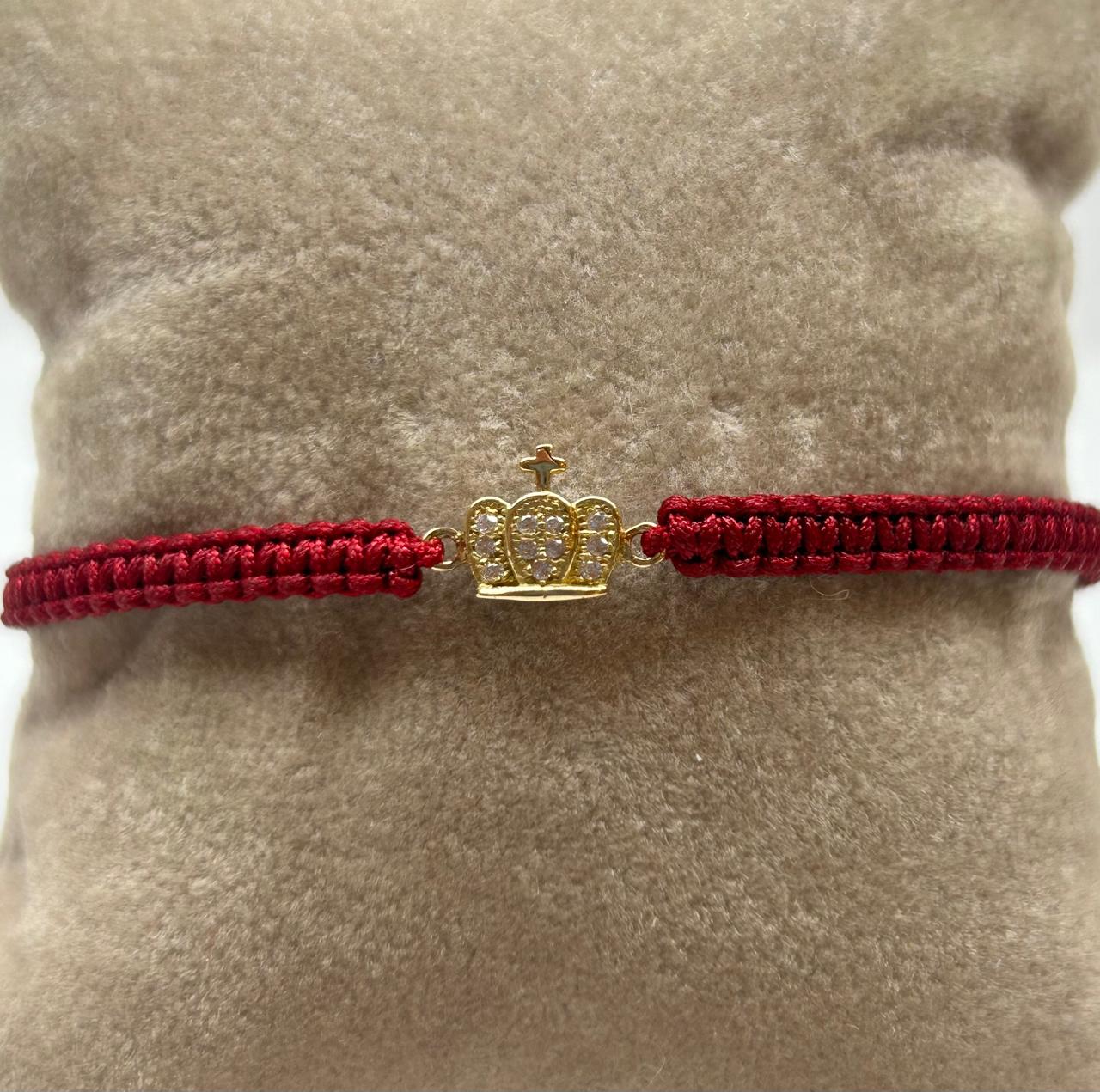 PULSERA TEJIDA A MANO CON ORO 18KTE CORONA Mirano
