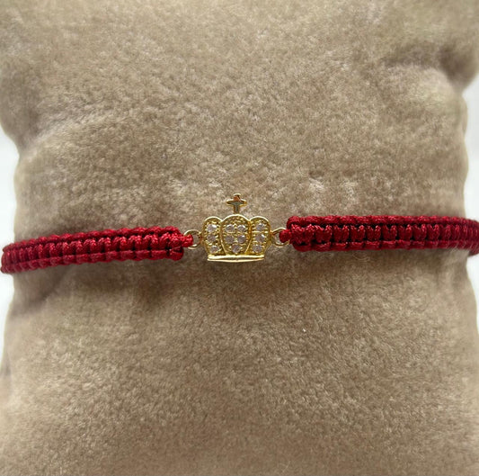 PULSERA TEJIDA A MANO CON ORO 18KTE CORONA Mirano