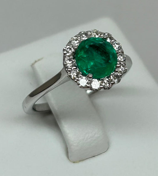 ANILLO ORO 18 KTE BLANCO MARQUESA DIAMANTES