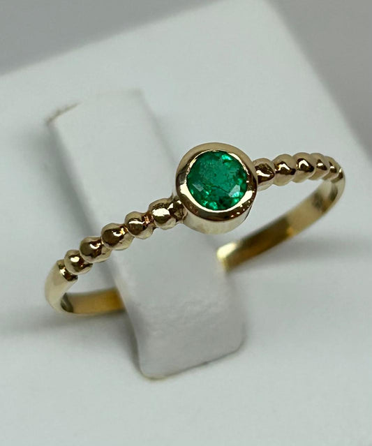 ANILLO ORO 18 KTE REDONDO BISEL