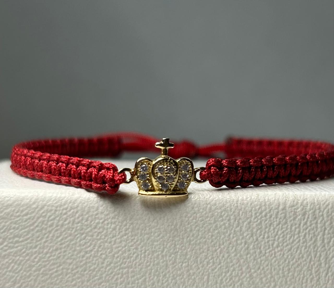 PULSERA TEJIDA A MANO CON ORO 18KTE CORONA Mirano