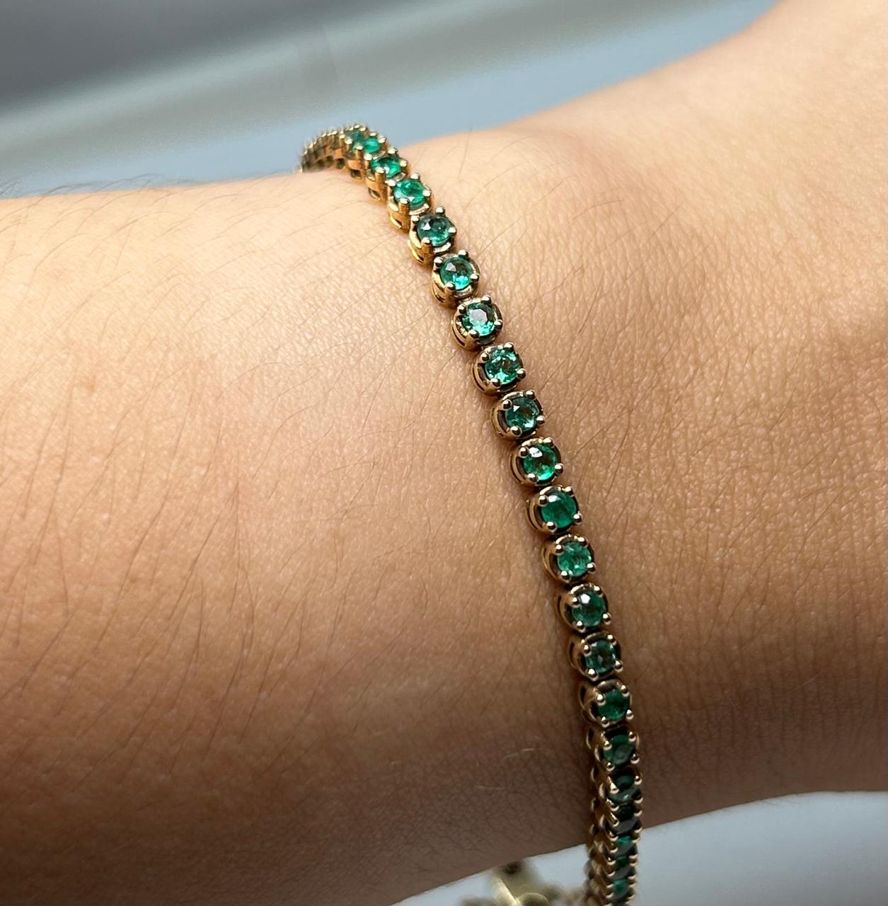 PULSERA ORO 18KTE CON ESMERALDA