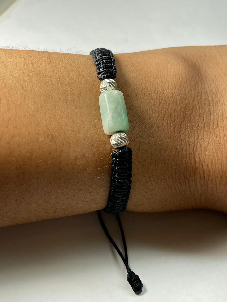 PULSERA TEJIDA A MANO MODULO PLATA LEY 925  DISEÑO TUBO Mirano