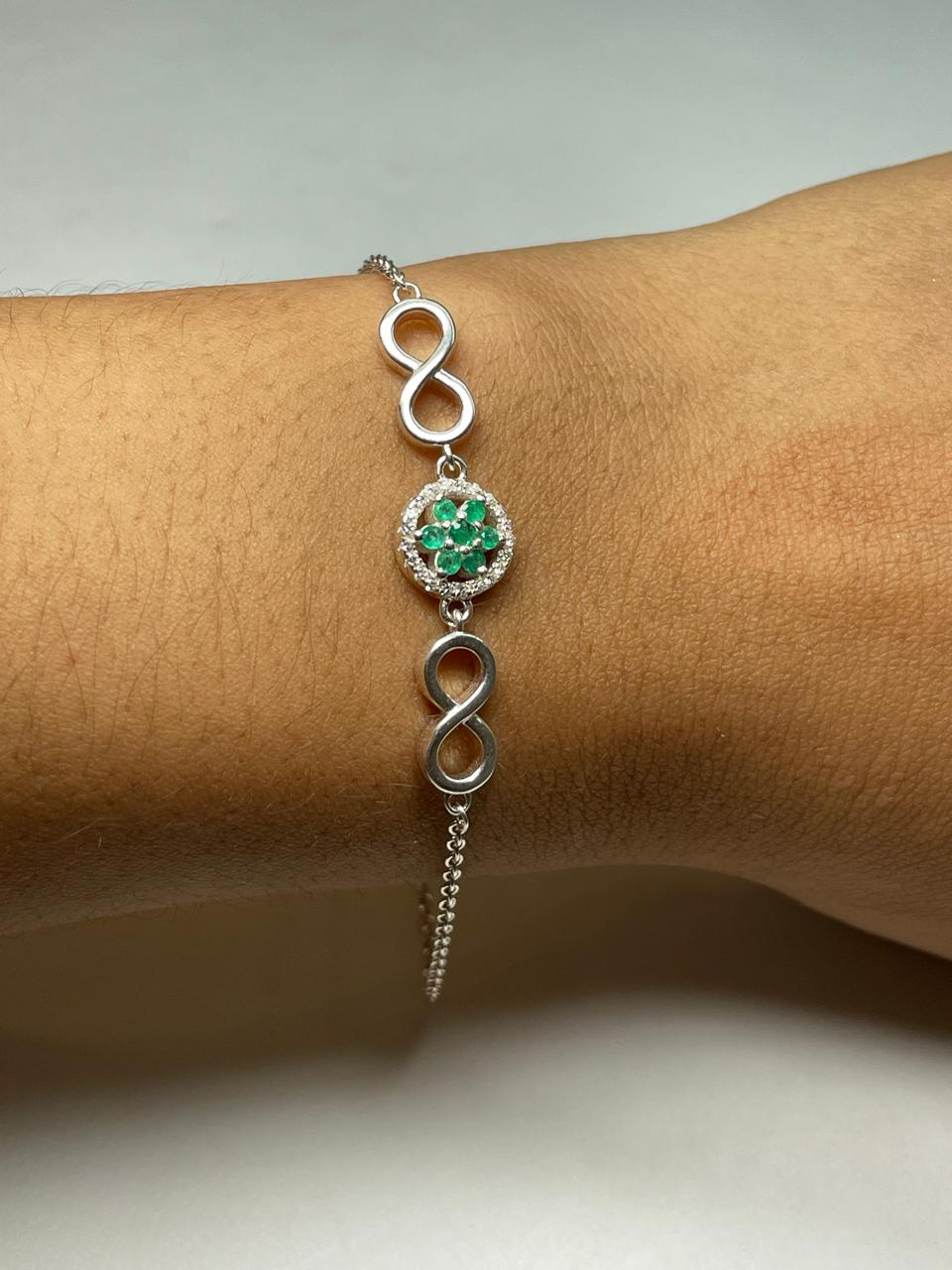 PULSERA PLATA LEY 925 FLOR INFINITO Mirano