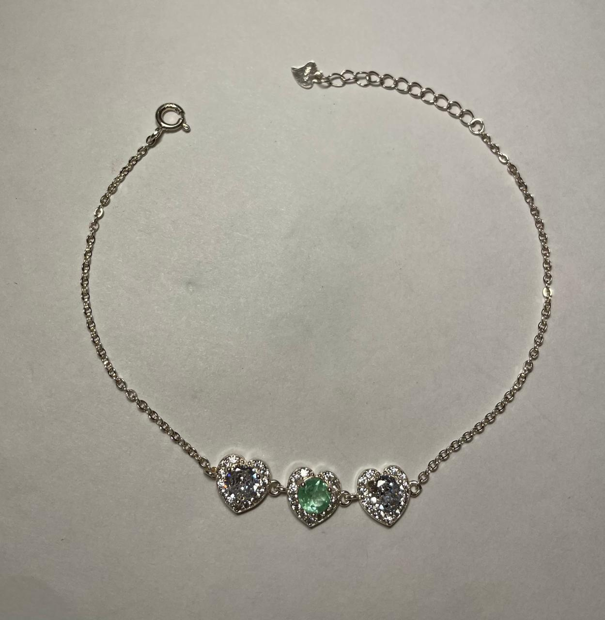 PULSERA PLATA LEY 925 TRES CORAZONES Mirano