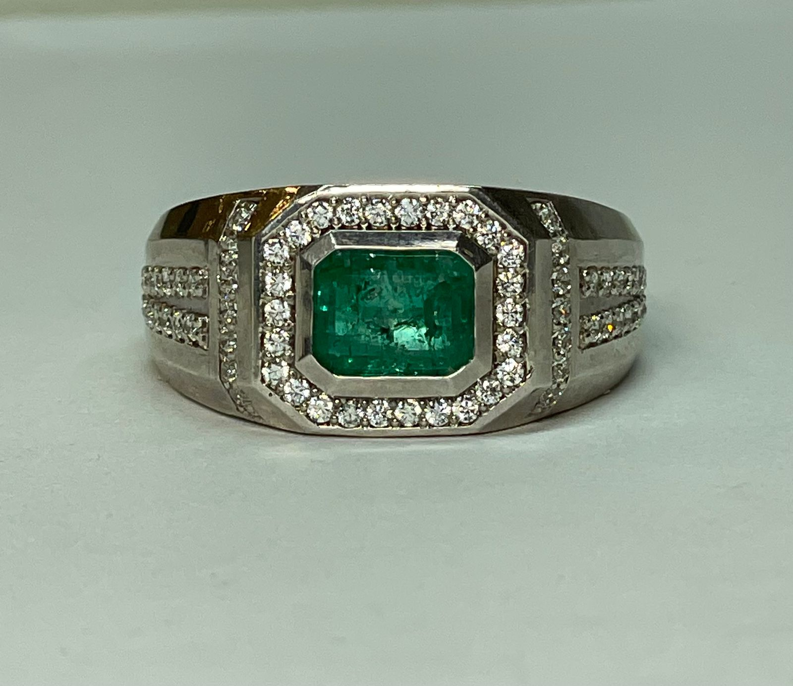 ANILLO PLATA LEY 925 DISEÑO PLANO DOBLE LINEA DECO Mirano