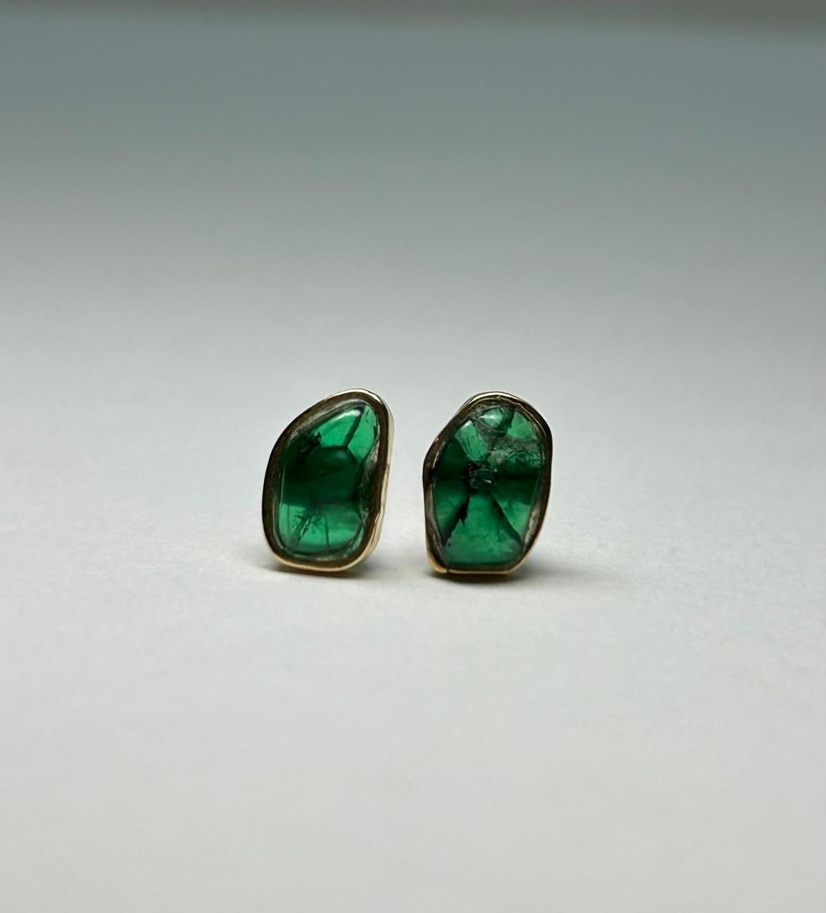 ARETES ORO 18 KTE TRAPICHE BISEL CON DIAMANTES DECORACION Mirano