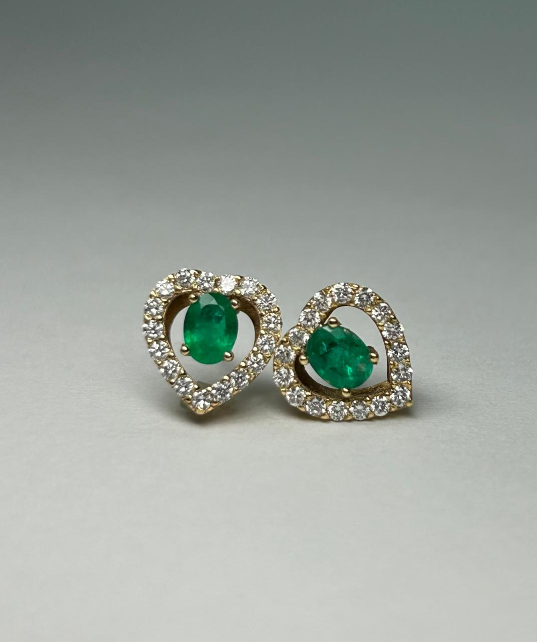 ARETES ORO 18 KTE DISEÑO CORAZON CON DIAMANTES DECORACION Mirano
