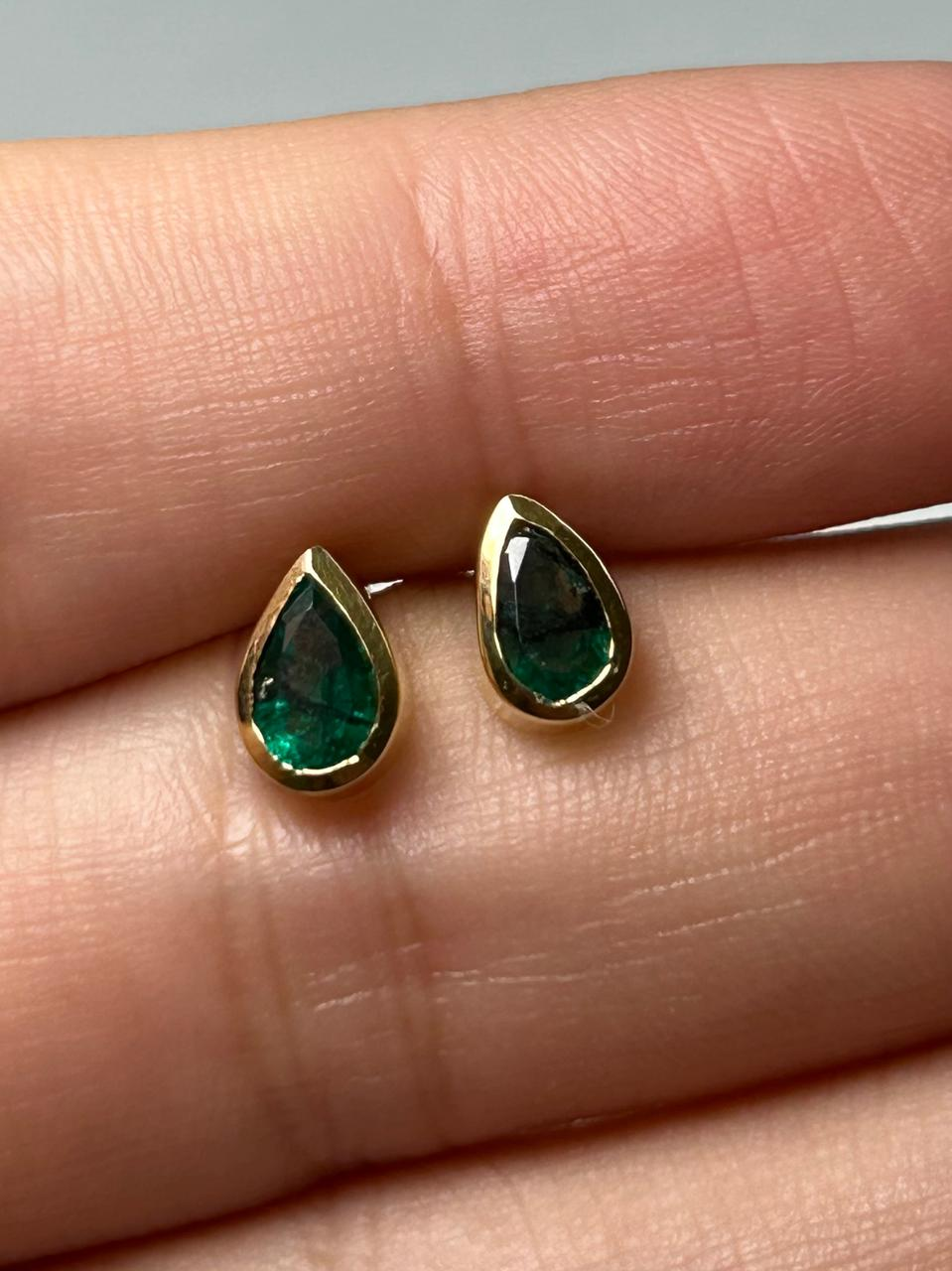 ARETES ORO 18 KTE AL BISEL TRAPICHE EXOTICO Mirano